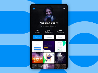 Redesign for profile screen on Behance adobe app behance dailyui interaction portfolio profile redesign xd