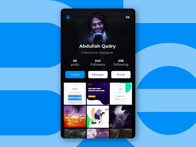 Redesign for profile screen on Behance