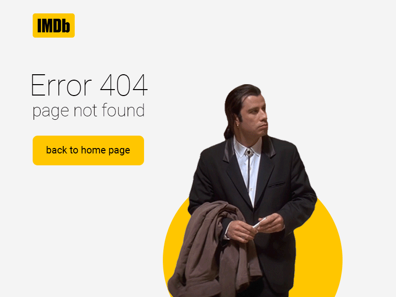 DailyUI 008 - Error 404 404page adobe dailyui design error imdb movies pulp fiction redesign ui web