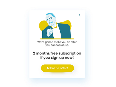 DailyUI 016 - Pop-up Ad ad adobe dailyui godfather illustrator offer pop up ui