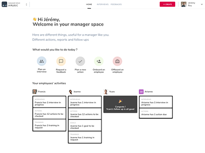 Manager Dashboard Jemanage redesign dasboard rh ui ux web