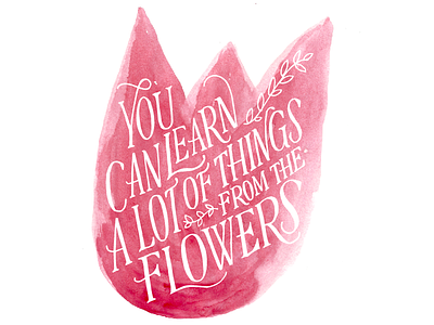 Learnin' from Flowers aliceinwonderland handlettering illustration knockout lettering painting