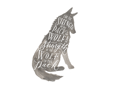 Law of the Jungle and/or Wolf Pack book hand illustration jungle kipling lettering wolf wolvesarethebest