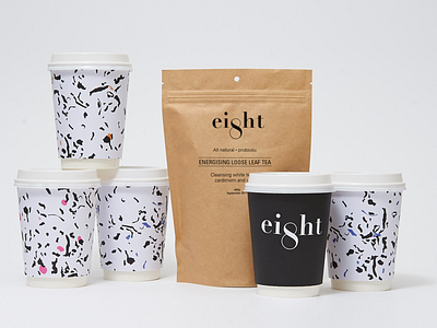 Eight tea packaging and limited edition cups. brand coffee design illustration logo packaging patten tea