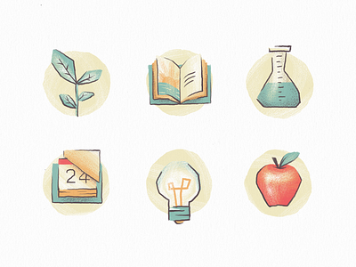 The Art of the Picturebook apple beaker book calendar childrens book icons illustration lightbulb plant teacher
