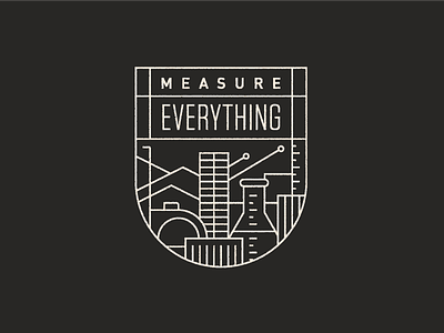 Measure Badge badge city company flask icon illustration measure monoline ruler tape measure values
