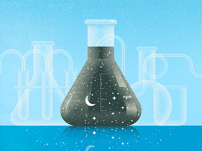 Erlenmeyer artists for education astronomy beaker flask grain illustration lab science stars