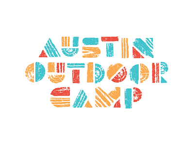 Austin Outdoor Camp austin block branding camp geometric ink logo print stamp summer type wood