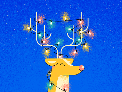 Merry Christmas! antlers christmas grain lights reindeer rudolph