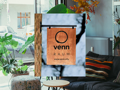 Venn Berlin - Coworking Sign berlin branding community coworking design recycled sign venn vintage wood