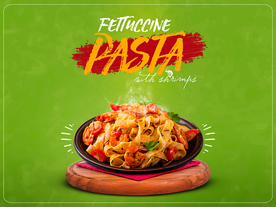 Pasta design fettuccine food pasta photoshop shrimp social socialmedia