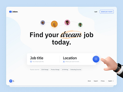 Jobee. - Find Jobs Website Inspiration clean concept figma findjobs inspiration job jobsearch ui uidesign uiux ux visual visualdesign webdesign website