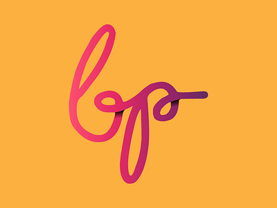 BP Logo design gradient logo pink script