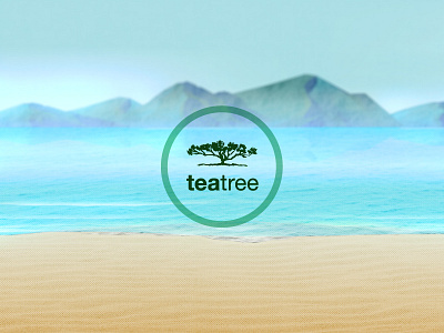 Tea Tree Screen Concept beach fog halftone illustration landscape mist mountain ocean texture