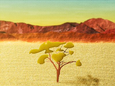 Africa africa desert halftone heat illustration landscape mountains sun sunset texture tree