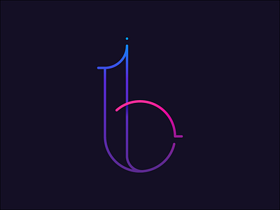 Bia Logo b bia branding colorful fine lines gradient lines logo logo design outline personal brand pink