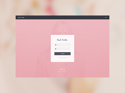 Paul Smith - Login screen app design interface paul smith pink ux visual design web web application