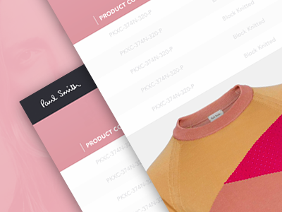 Paul Smith - Product preview app design interface paul smith pink ux visual design web web application