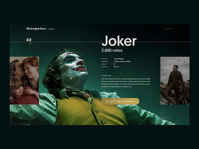 —NYT, Oscars nominees 02 design hero hero image hero section joker joker movie landing landing design landing page design landingpage ui ui ux ui design uidesign uiux web web design webdesign website website design