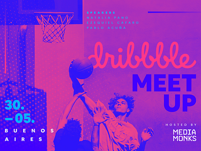 Dribbble Meet up banner banner banner design basketball brand design dribbble dribbble invitations dribbble invite dribbble invites duotone duotones event event flyer events media monks meet up