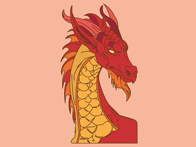 Dragon animal character design dragon dribble icon illustration orange sticker