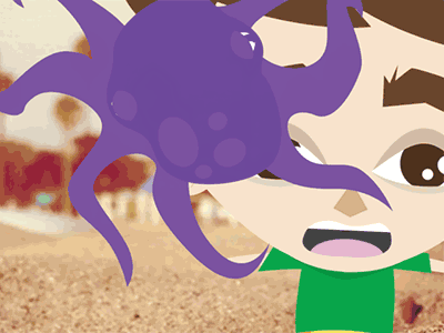 Throw an Octopus animation cartoon chatty heads funny gif