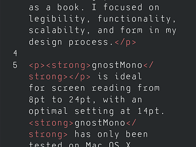 gnostMono: A typeface for coding coding development font programming typeface