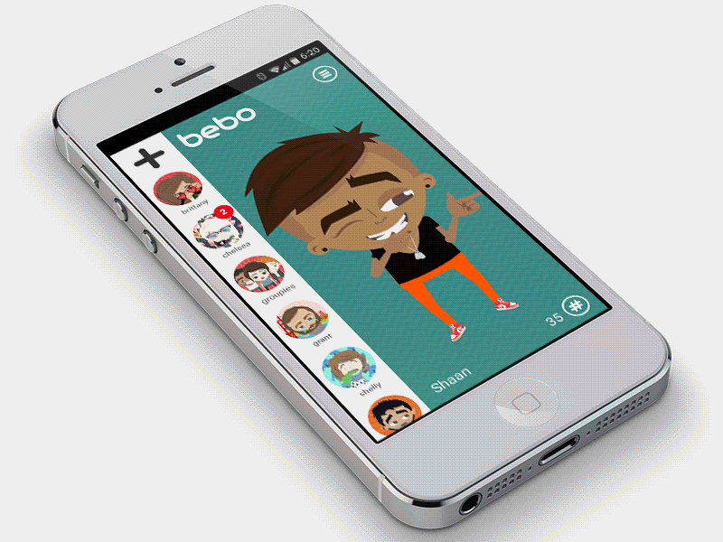 Bebo Set a Status animation app bebo gif ixd