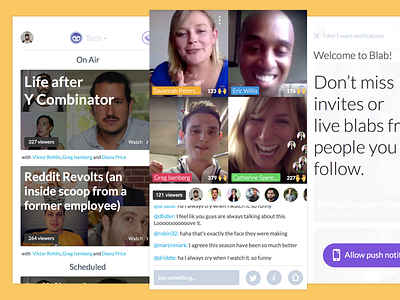 Blab for iOS app blab chat conversation feed hangout ios live stream notifications