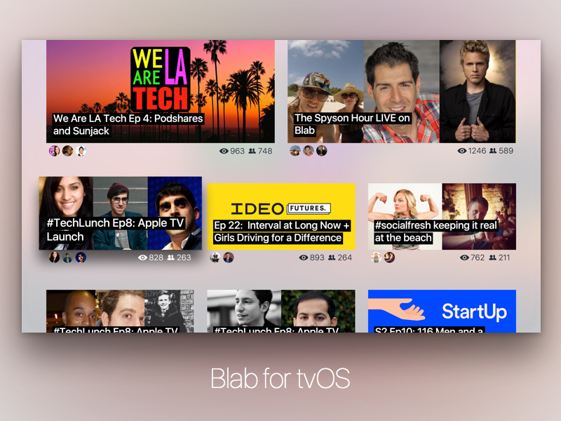 Blab For TvOS Feed By Derek Fidler For Bebo On Dribbble