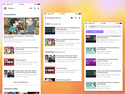 Blab iOS App - Stream, Subscriptions, Search Updates blab feed live streaming search subscriptions web
