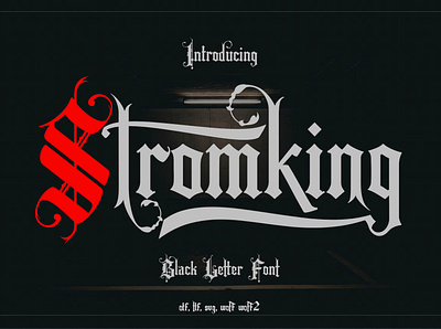 Stromking Gothic Font awesome logo beauty beer blackletter bottle label branding display font font game design logo vintage logo