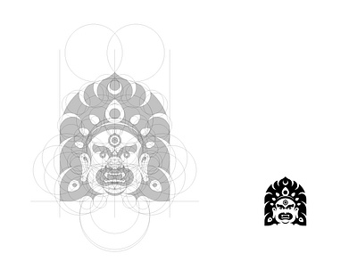 Bhairava god graphic design nepal traditional
