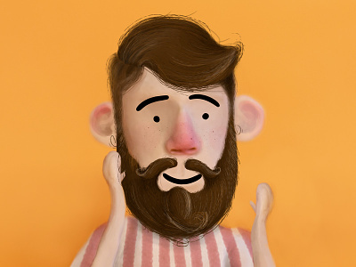 Felix's Beard artcraft beard character digital handmade photoshop