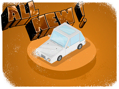 New Car all new car design doodle illustration new publicity type vintage