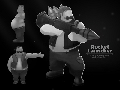 Rocket launcher - character design 3d character characteranimation characterdesign conceptart digital paint game game art game art asset game asset game atist game design game dev gamedesign illustration model sheet nft stylized game video game video game art