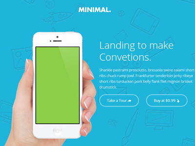 Minimal - Book / App Responsive Landing Page android coralix hand iphone landing page minimal responsive landing page template themes