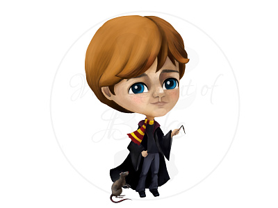 Ron Weasley Illustration 2d 2d art art book book art chibi harrypotter illustration photoshop ron weasley wacom