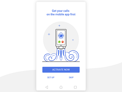 Rocket activation activation android onboarding phone app rocket