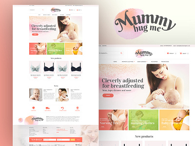 Mummy Hug Me on-line shop logo design on line shop web design