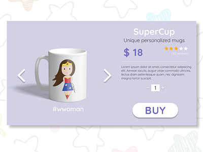 Daily UI Design Challenge- #012 E-Commerce Shop (Single Item) daily ui e commerce shop illustration mug purple wonderwoman