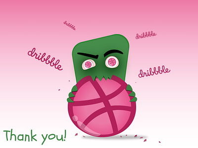 Dribbble, here I am :D dribble invite illustration player shot zombie