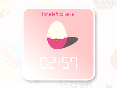 Daily UI Design Challenge- #014 Countdown Timer baking timer countdown timer daily ui illustration pink