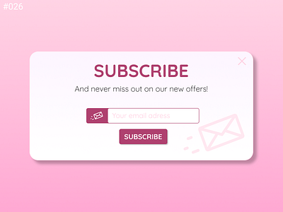 Daily UI Design Challenge- #026 Subscribe 100daysofui dailiyuichallenge daily ui day026 figma newsletter pink subscribe ui user interface