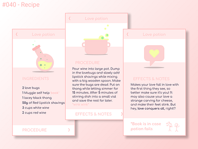 Daily UI Design Challenge- #040 Recipe