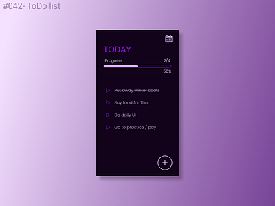 Daily UI Design Challenge- #042 ToDo list