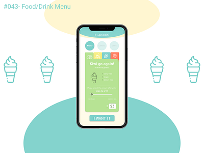 Daily UI Design Challenge- #043 Food/Drink Menu 043 100daysofui dailiyuichallenge daily ui dailyui figma gelato icecream ui user interface userinterface
