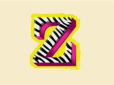 36 Days of Type -- Z for Zebra animal alphabet illustration letters type zebra