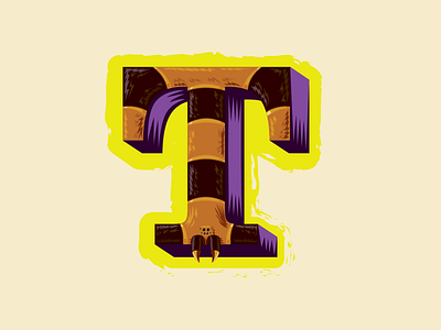 36 Days of Type -- T for Tarantula 36daysoftype animal alphabet drawing letter a lettering purple spiders tarantula type vector