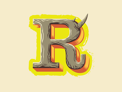36 Days of Type -- R for Rhino 36daysoftype animal alphabet branding illustration letter r lettering logo logos rhino rhinoceros rhinos type typography vector